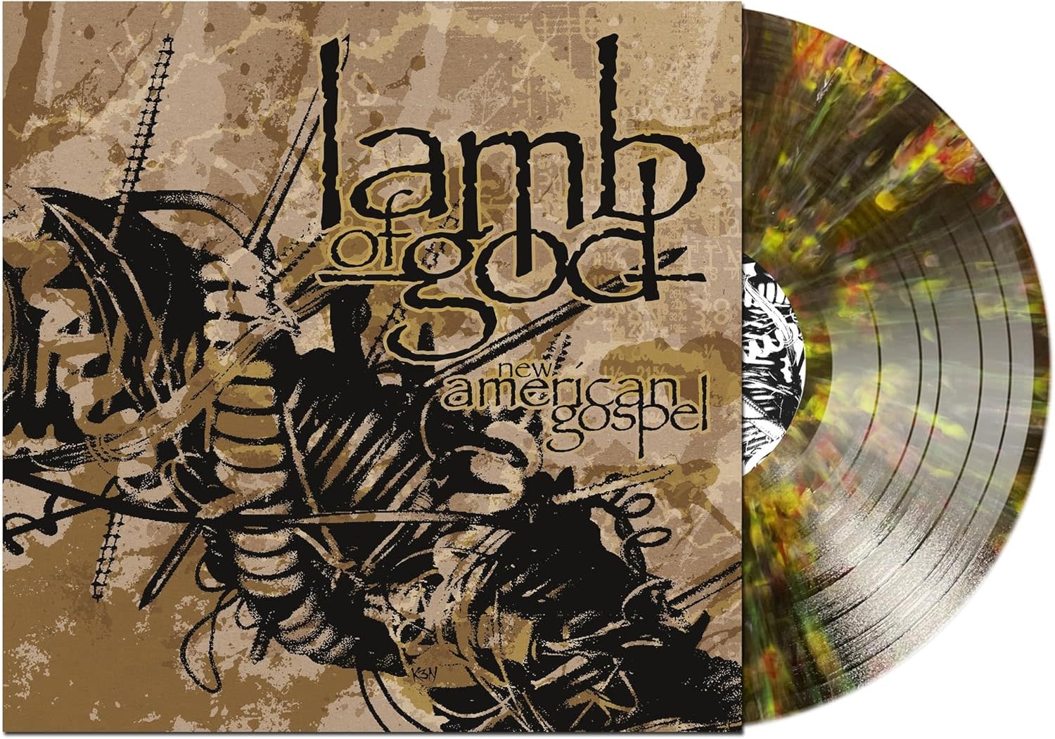 Lamb Of God – New American Gospel LP (2025 Reissue, Clear Vinyl w Black / White & Gold Splatter, 25th anniversary, Prosthetic Records)