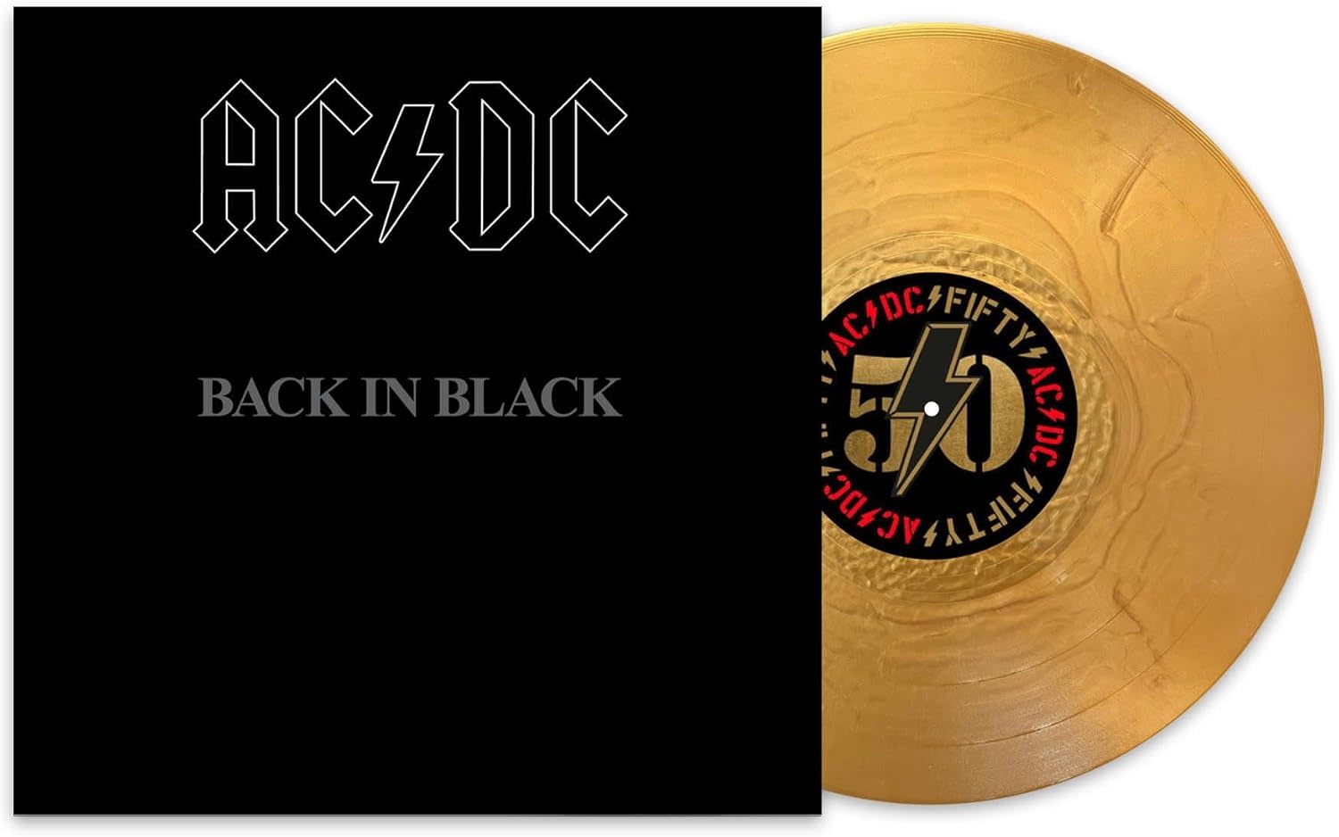 AC/DC – Back In Black LP (2025 Reissue, 50th Anniversary, Gold Vinyl, AC/DC Fifty - Series)