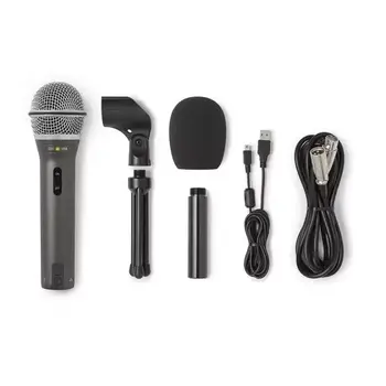 Samson Q2U USB Dynamic Microphone Recording and Podcasting Pack (USB/XLR) w/ Accessories (Mic Clip, Tripod, Windscreen, XLR+USB Cable)
