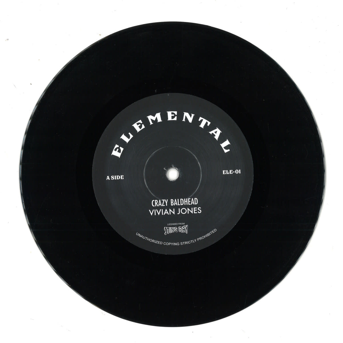 Vivian Jones / Stingray All Stars – Crazy Baldhead / Crazy Dub 7" (2025 Reissue, Elemental Records)
