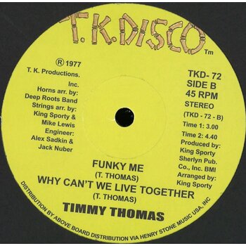 Timmy Thomas – Africano 12" (2025 Reissue, T.K. Disco)