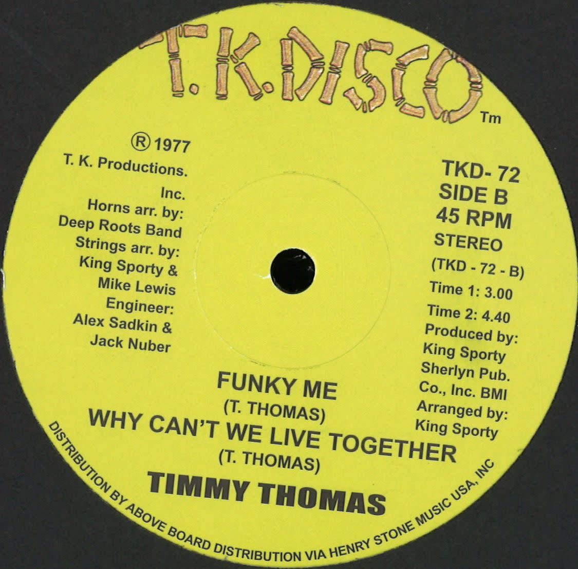 Timmy Thomas – Africano 12" (2025 Reissue, T.K. Disco)