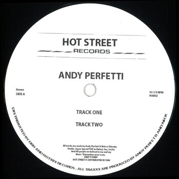Andy Perfetti - Track EP 12" (2025, Hot Street Records)