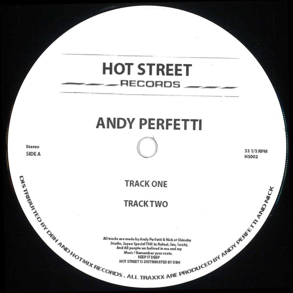 Andy Perfetti - Track EP 12" (2025, Hot Street Records)