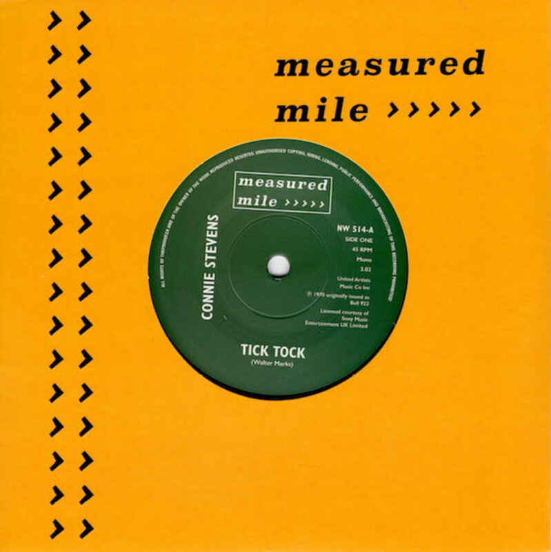 Connie Stevens - Tick Tock / Keep Growing Strong 7" (2023 Measured Mile Reissue)