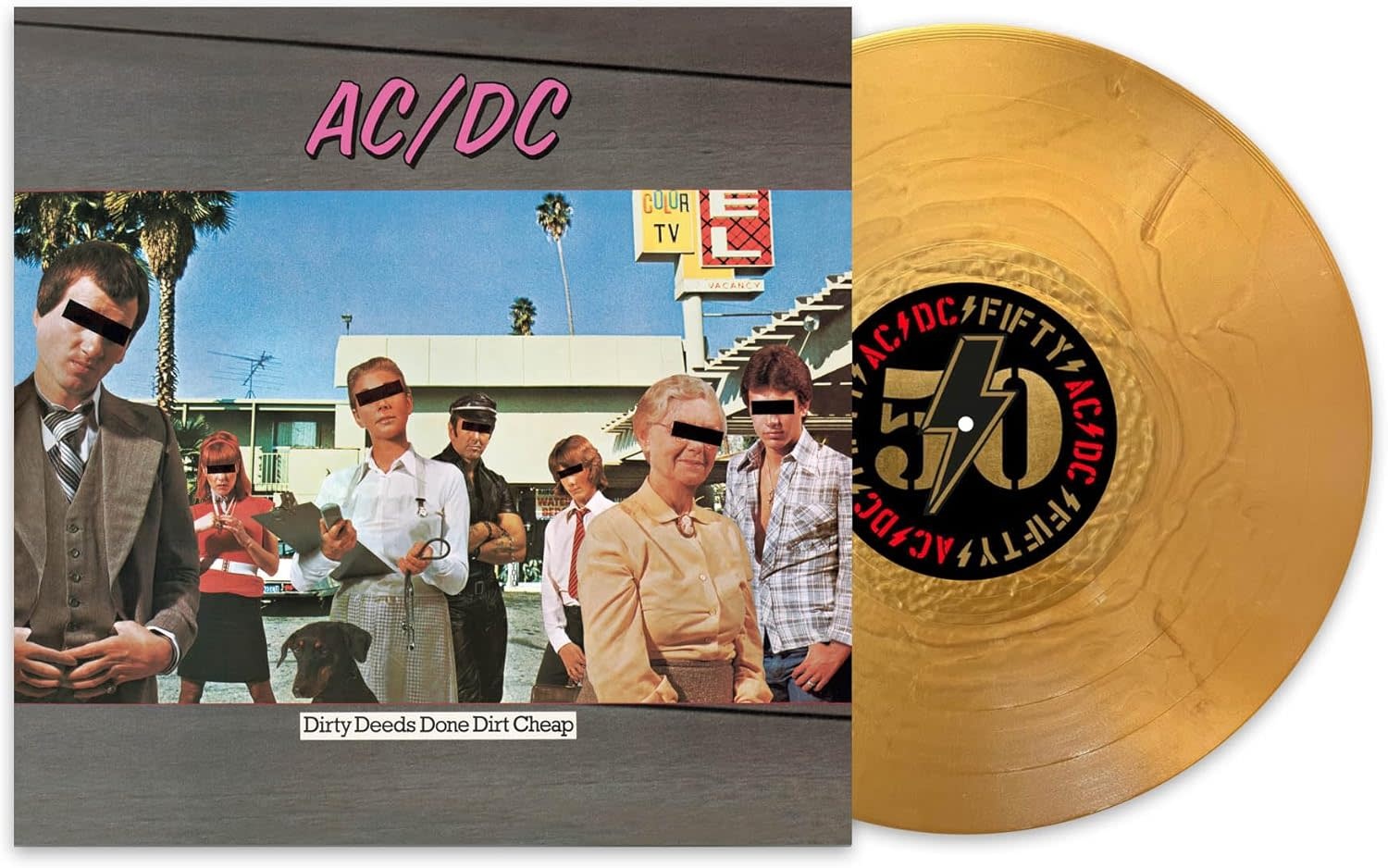 AC/DC – Dirty Deeds Done Dirt Cheap LP (2024 Reissue, 50th Anniversary Edition, Gold Vinyl, Columbia - AC/DC Fifty Series)
