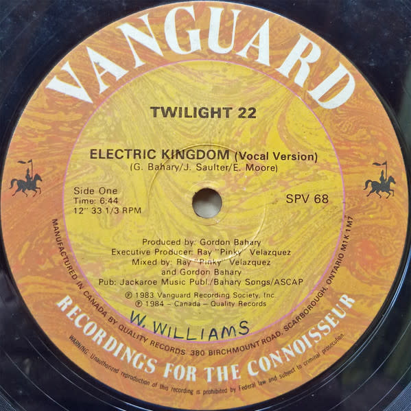 (VINTAGE) Twilight 22 - Electric Kingdom 12" [VG](1984, Canada)