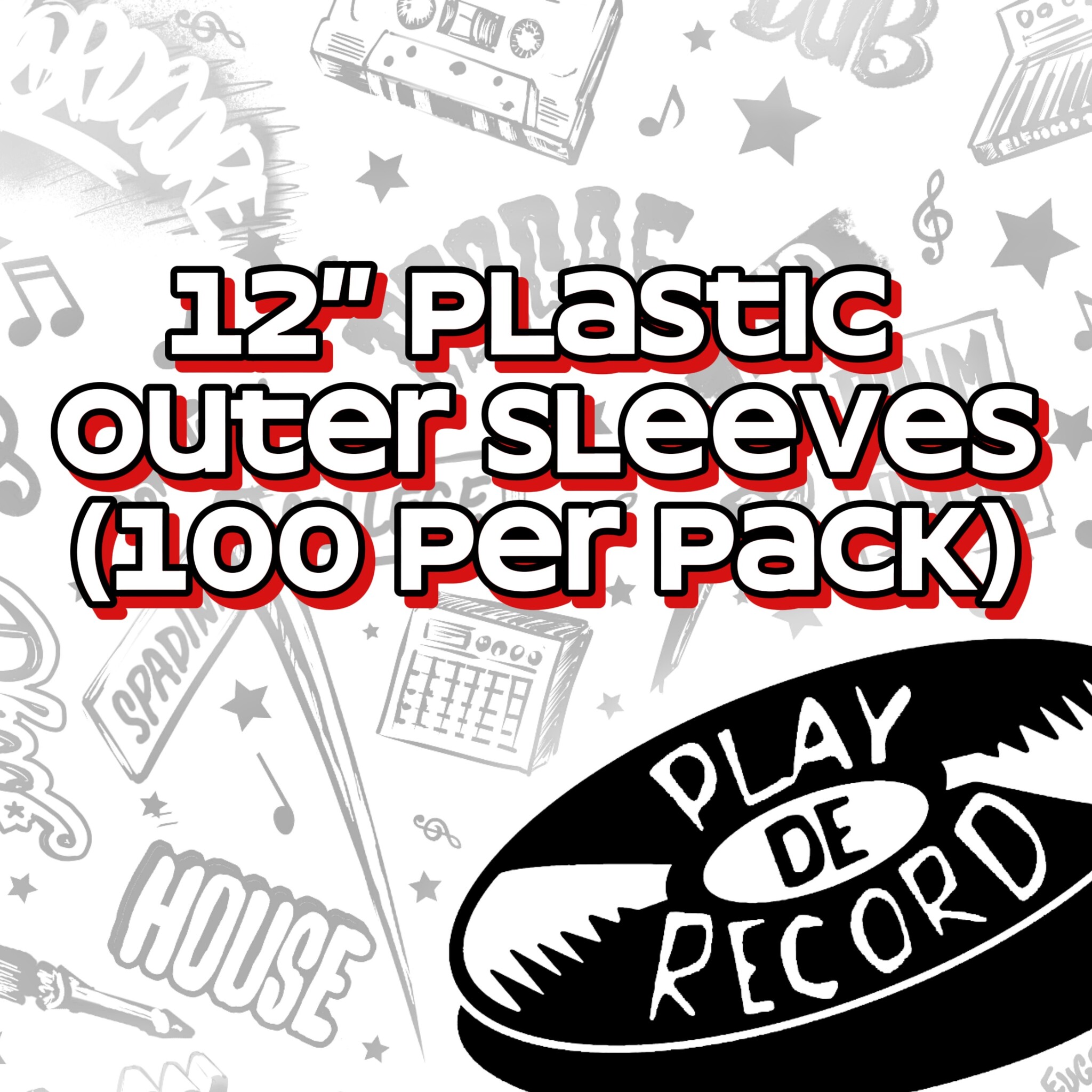 12" Plastic Outer Sleeves (100 per Pack)