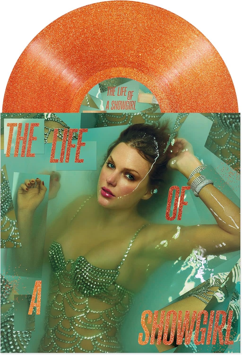 Taylor Swift – The Life Of A Showgirl LP (2025, Sweat & Vanilla Perfume Orange W/ Gold Glitter Vinyl, Republic Records)