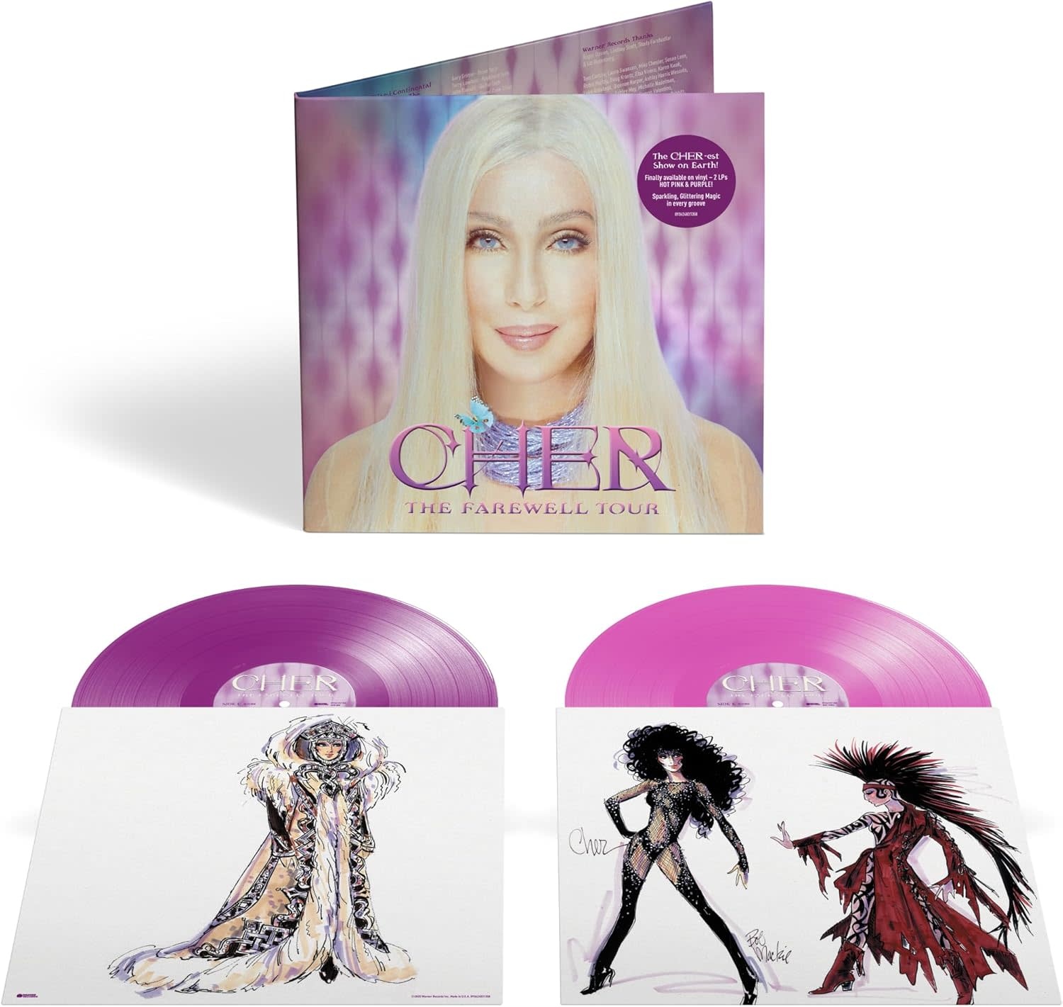 Cher – The Farewell Tour 2LP (2025 Reissue, Hot Pink & Purple Vinyl, Warner Records)