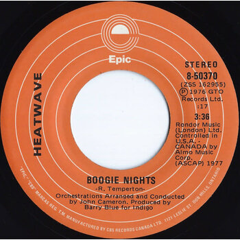 (VINTAGE) Heatwave - Boogie Nights 7" Single [VG+](1976,Canada)