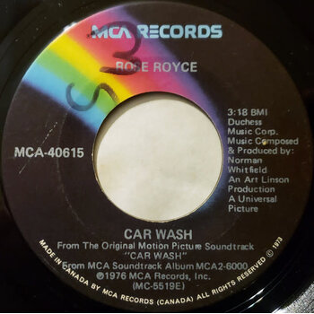(VINTAGE) Rose Royce - Car Wash 7" Single [VG] (1976,Canada)
