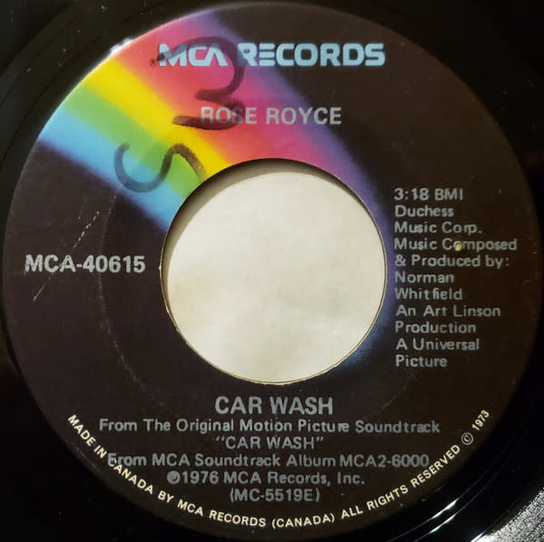 (VINTAGE) Rose Royce - Car Wash 7" Single [VG] (1976,Canada)