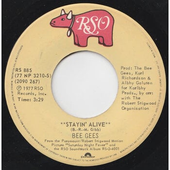 (VINTAGE) Bee Gees - Stayin' Alive 7" Single [VG](1977,Canada)