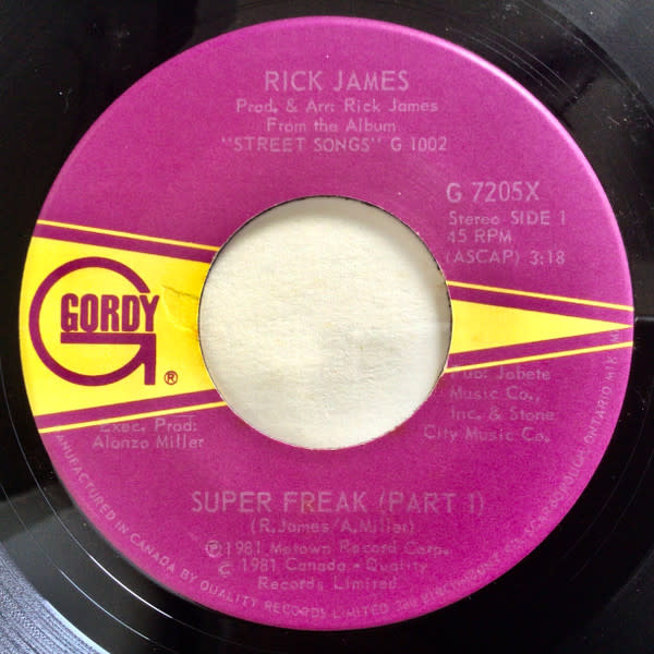 (VINTAGE) Rick James - Super Freak 7" Single [VG+](1981,Canada)