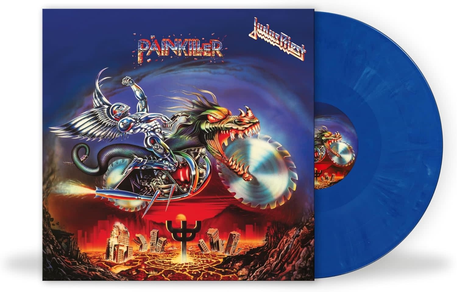 Judas Priest – Painkiller LP (2025 Reissue, 35th Anniversary Edition, Blue Marble Vinyl, Columbia)