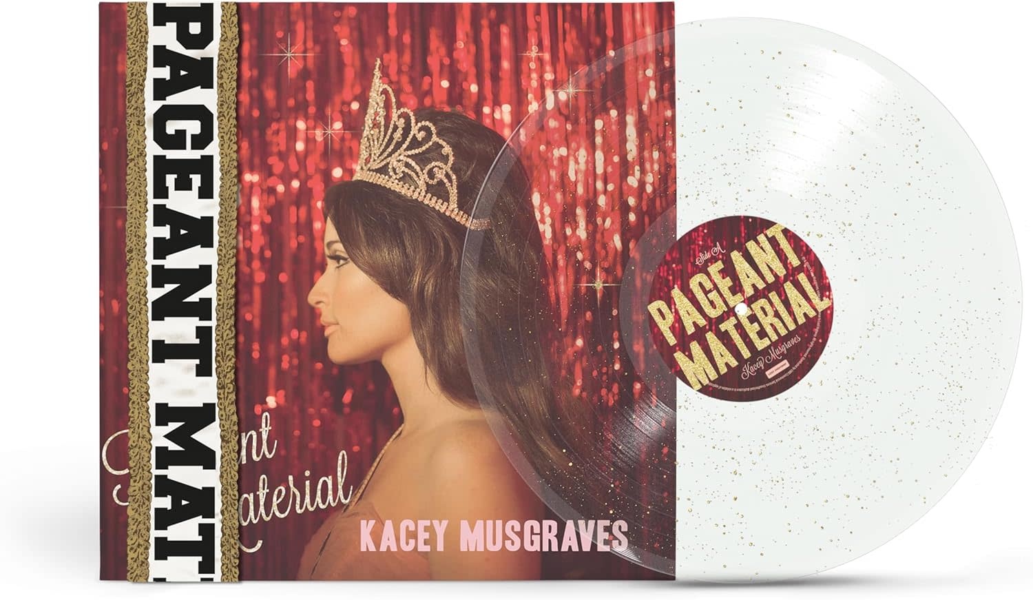 Kacey Musgraves – Pageant Material LP (2025 Reissue, Clear w/ Gold Glitter Vinyl, Lost Highway)