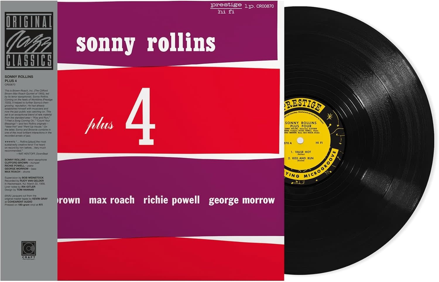 Sonny Rollins – Plus 4 LP (2025 Reissue, Prestige - Original Jazz Classics Series)