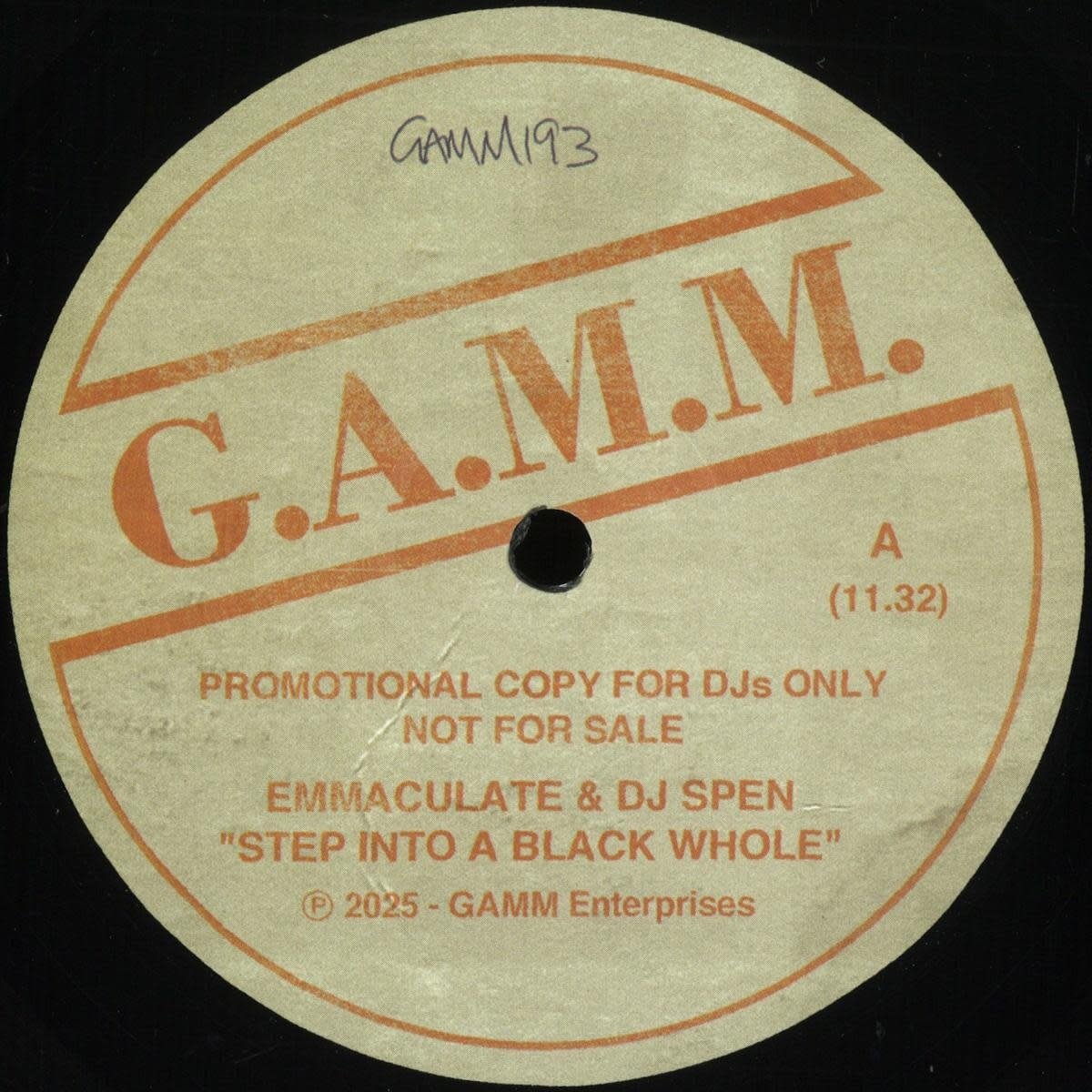 Emmaculate & DJ Spen – Step Into A Black Whole / Boogie On Disco Woman 12" (2025, G.A.M.M.)