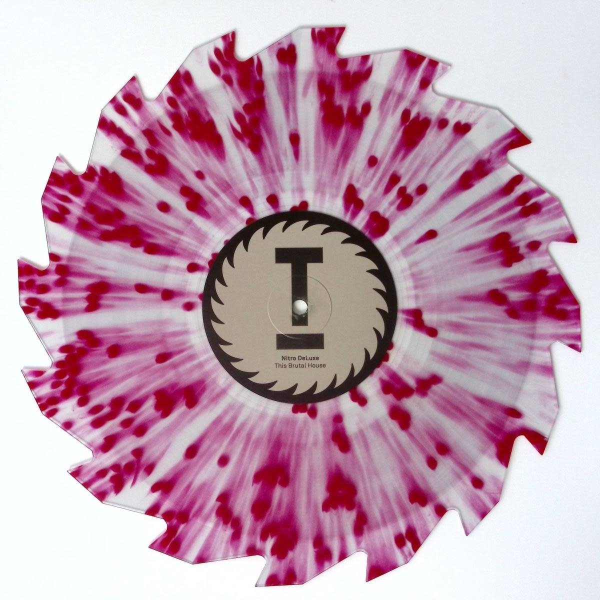 Nitro DeLuxe & Mark Knight – This Brutal House 12" (2025 Reissue, Die Cut Saw Tooth Shaped Clear With Red Splatter Vinyl, Toolroom Records)
