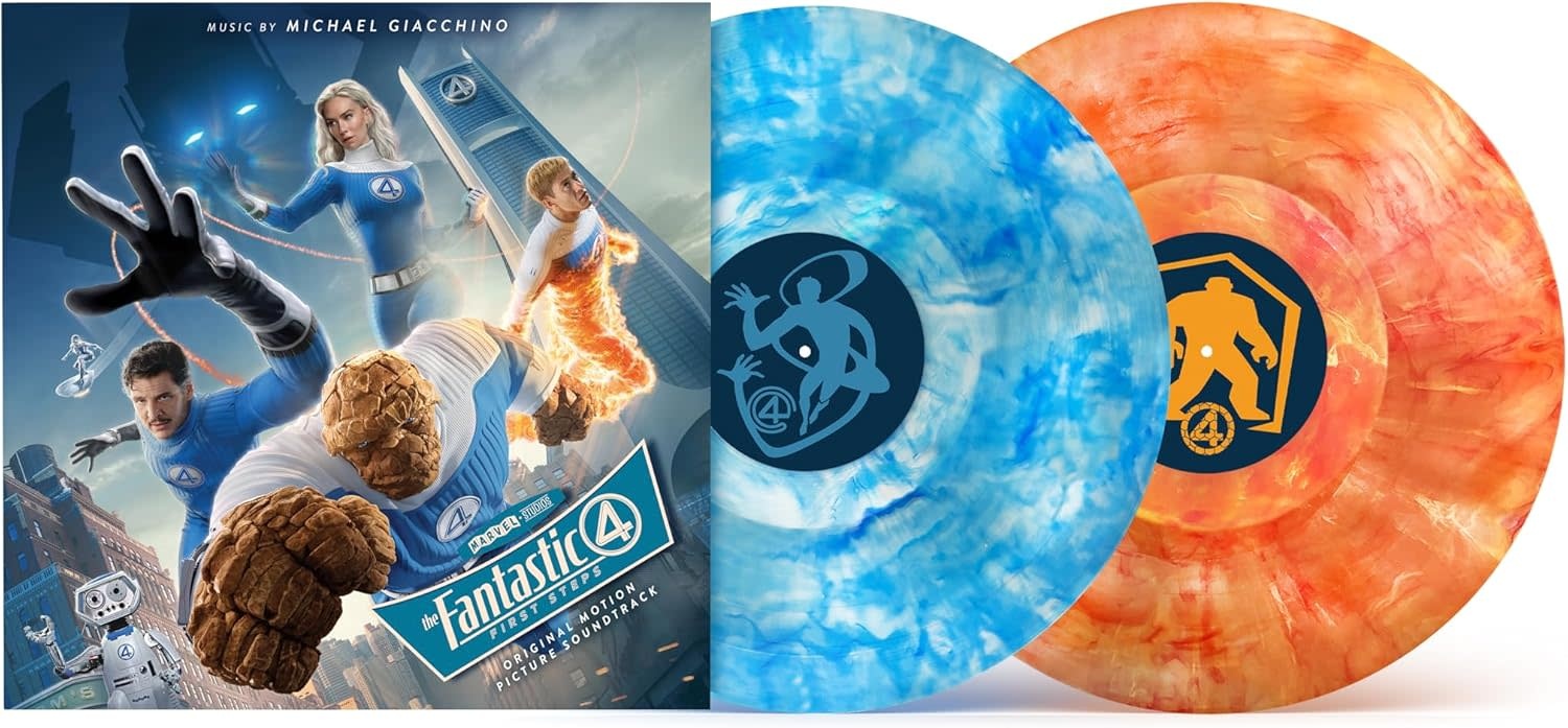Michael Giacchino – The Fantastic Four: First Steps (Original Motion Picture Soundtrack) 2LP (2025, Translucent Marbled Orange & Blue Vinyl, Hollywood Records)