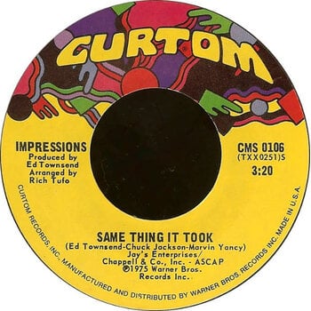 (VINTAGE) Impressions - Same Thing It Took 7" Single [VG](1975,US)