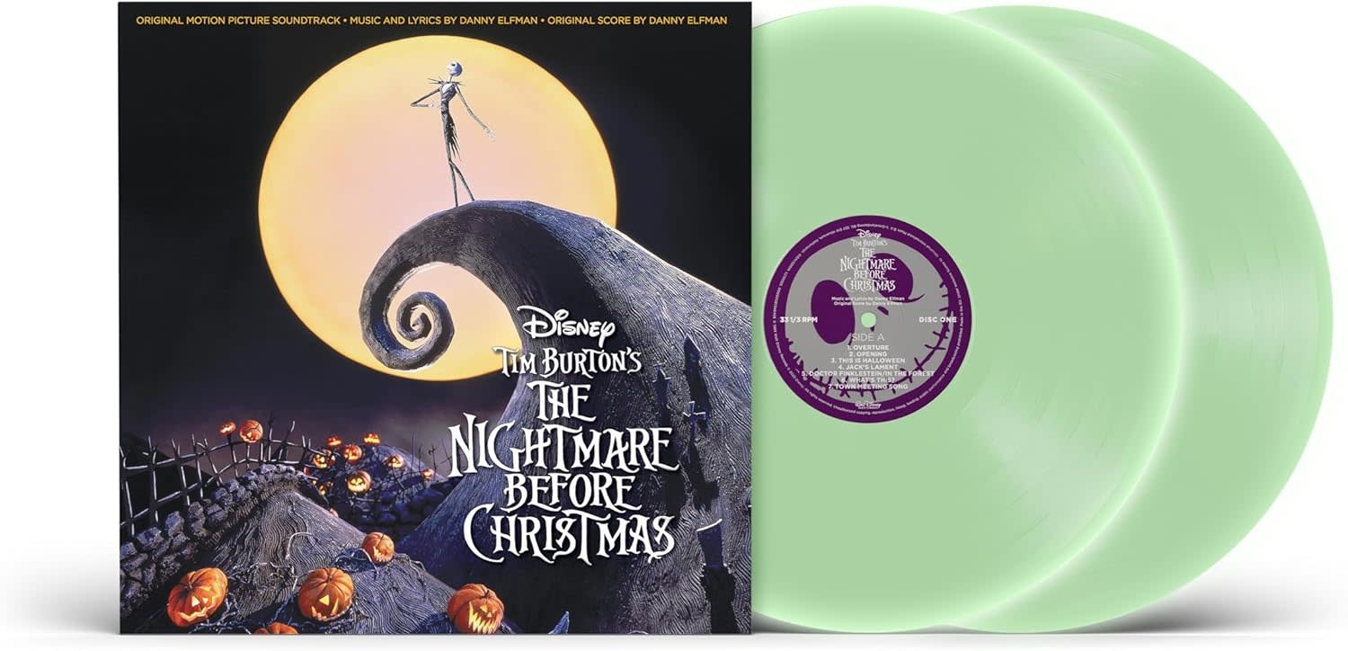 Danny Elfman – Tim Burton's The Nightmare Before Christmas (Original Motion Picture Soundtrack) 2LP (2025 Reissue, Glow In The Dark Vinyl, Walt Disney Records)