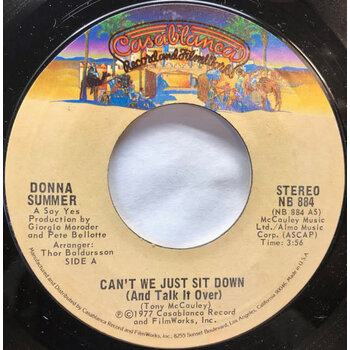 (VINTAGE) Donna Summer - Can't We Just Sit Down (And Talk It Over)/I Feel Love 7" Single [VG+] (1977,US)