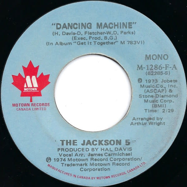 (VINTAGE) The Jackson 5 - Dancing Machine / It's Too Late To Change The Time 7" Single [VG](1974,Canada), Mono