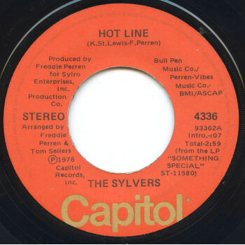 (VINTAGE) The Sylvers - Hot Line / That's What Love Is Made Of 7" Single [VG](1976,Canada)
