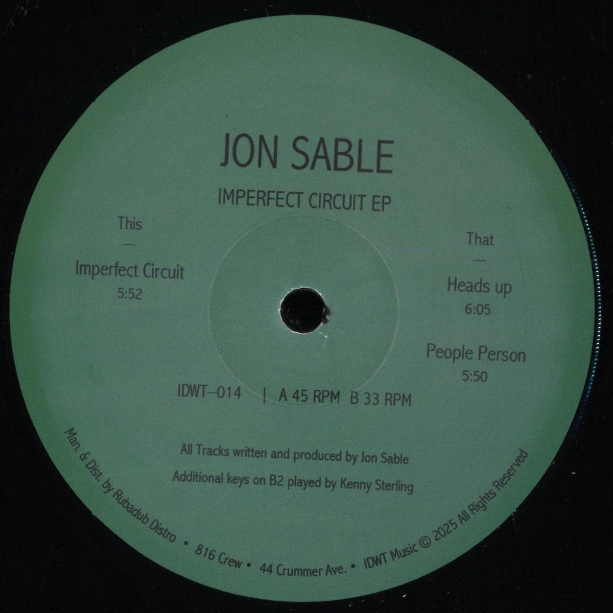 Jon Sable – Imperfect Circuit 12" (2025, In Dust We Trust)
