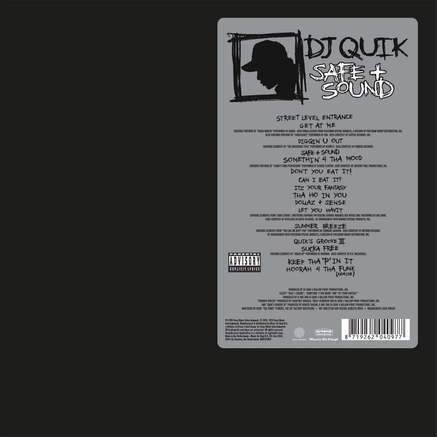 DJ Quik – Safe + Sound 2LP (2025 Reissue, 30th Anniversary Edition, Red Translucent Vinyl, Music On Vinyl)