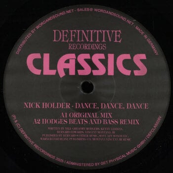 Nick Holder – Dance, Dance, Dance 12" (2026, Definitive Recordings)