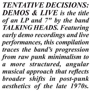 Talking Heads	- Tentative Decisions: Demos & Live LP (2026, Rhino)
