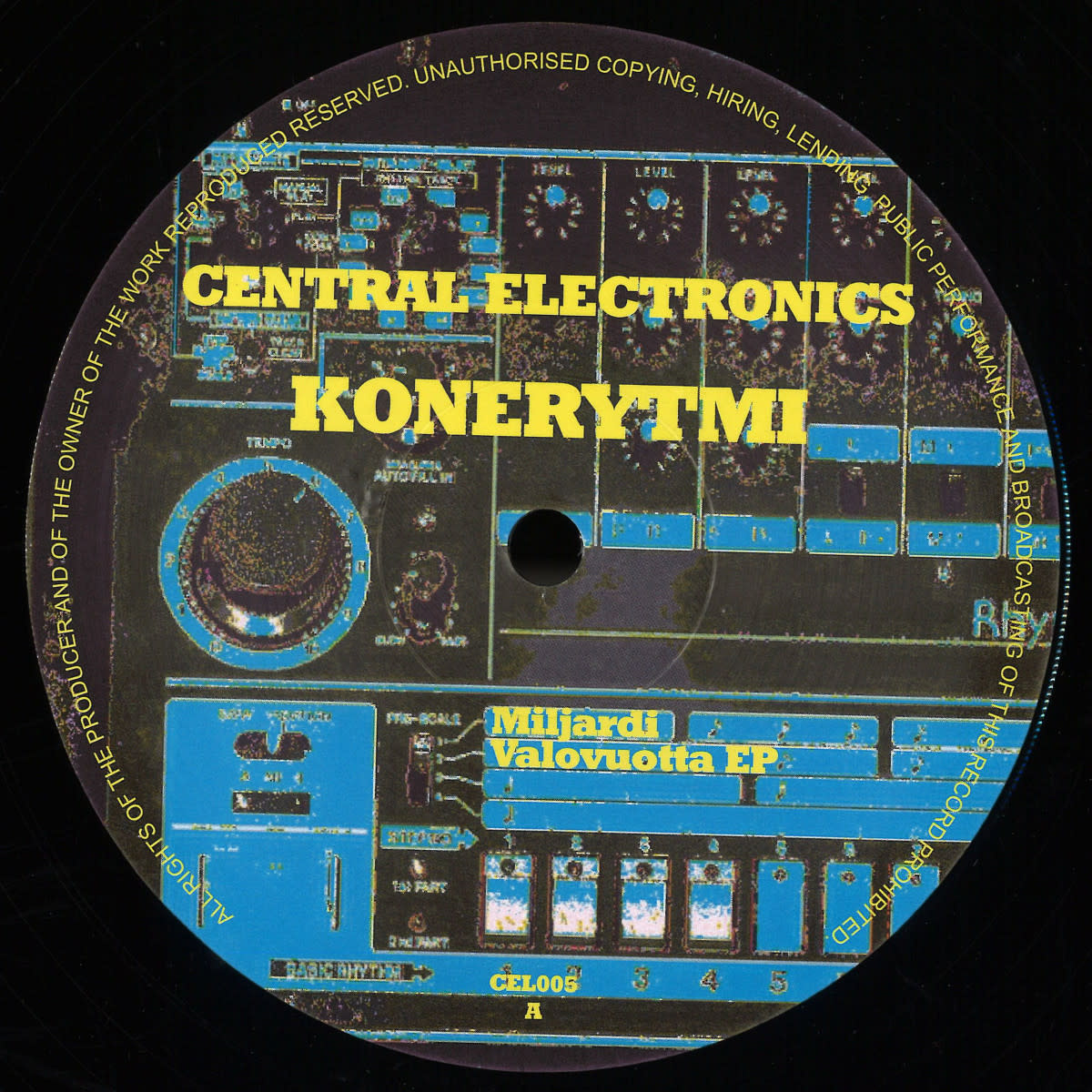 Konerytmi - Miljardi Valovuotta EP	12" (2024, Central Electronics)