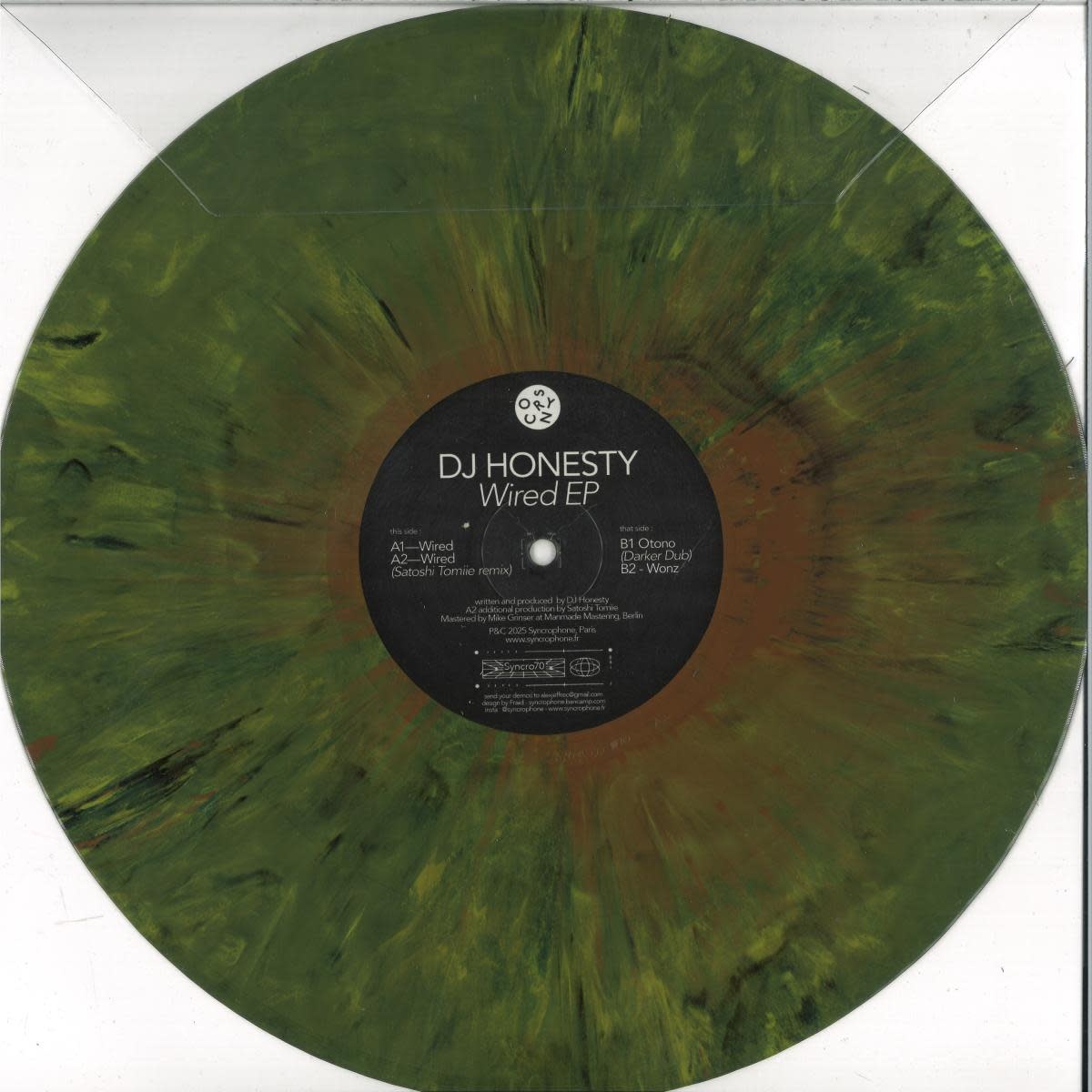 DJ Honesty - Wired EP 12" (2025, Green Marbled Vinyl, Syncrophone Recordings)