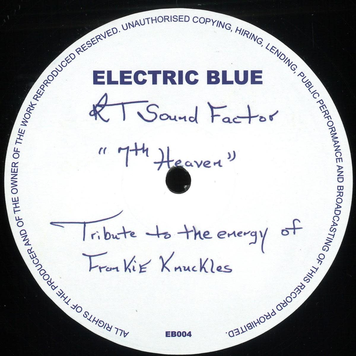RT Sound Factor – 7th Heaven 12" (2026 Repress, Electric Blue)