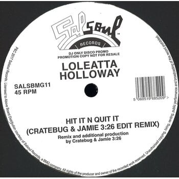 Loleatta Holloway – Hit It N Quit It (Cratebug & Jamie 3:26 Edit Remix) 12" (2026, Salsoul Records)