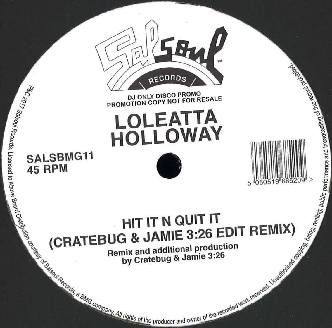 Loleatta Holloway – Hit It N Quit It (Cratebug & Jamie 3:26 Edit Remix) 12" (2026, Salsoul Records)