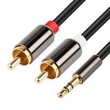 ETC [Gold Plated] RCA (Male) x2 to Stereo AUX 3.5mm (Male) Audio Cable (3ft.)