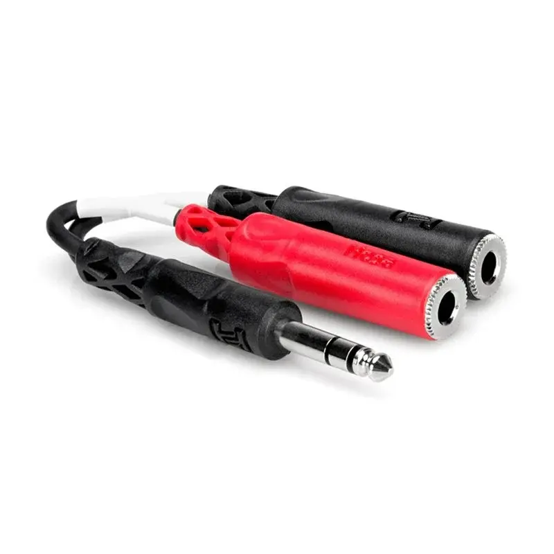 HOSA [YPP-117] Stereo Breakout Quarter 1/4 (Male)  in TRS to Quarter 1/4 Dual (Female) in TSF Y Cable