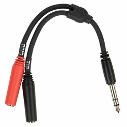Pig Hog [PY-S214F] Quarter 1/4" TRS (Male) to Quarter  1/4" Dual Mono (Female) Y-Cable (6")