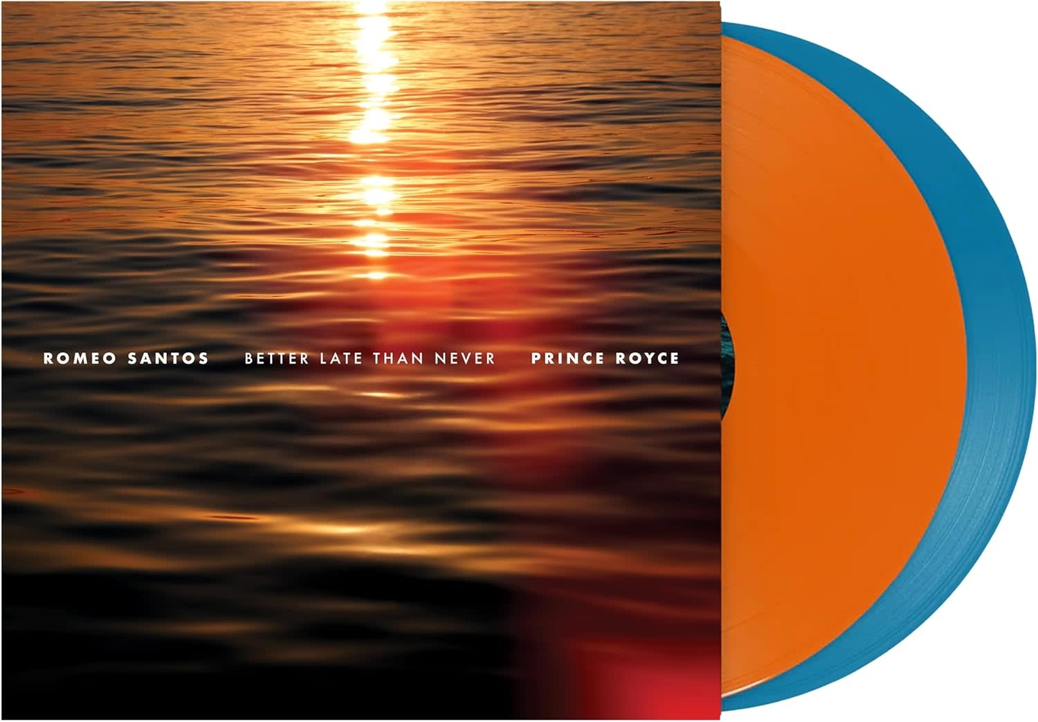 Romeo Santos & Prince Royce – Better Late Than Never LP (2026, Tangerine & Aqua Vinyl, Sony Latino)