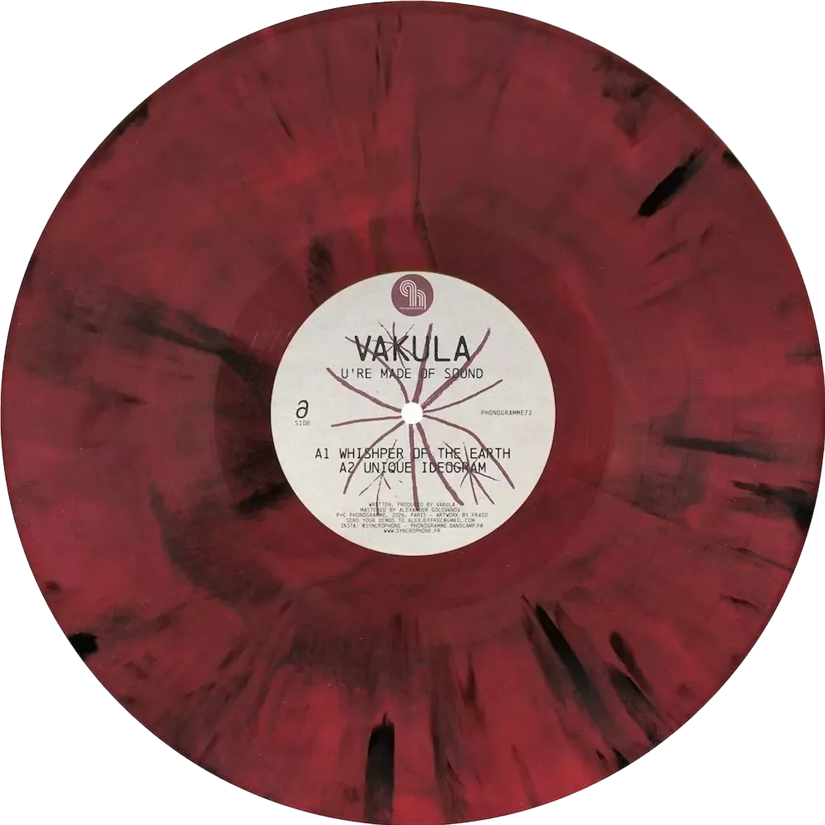 Vakula - U're Made Of Sound 12" (2026, Red & Black Marbled Vinyl, Phonogramme)