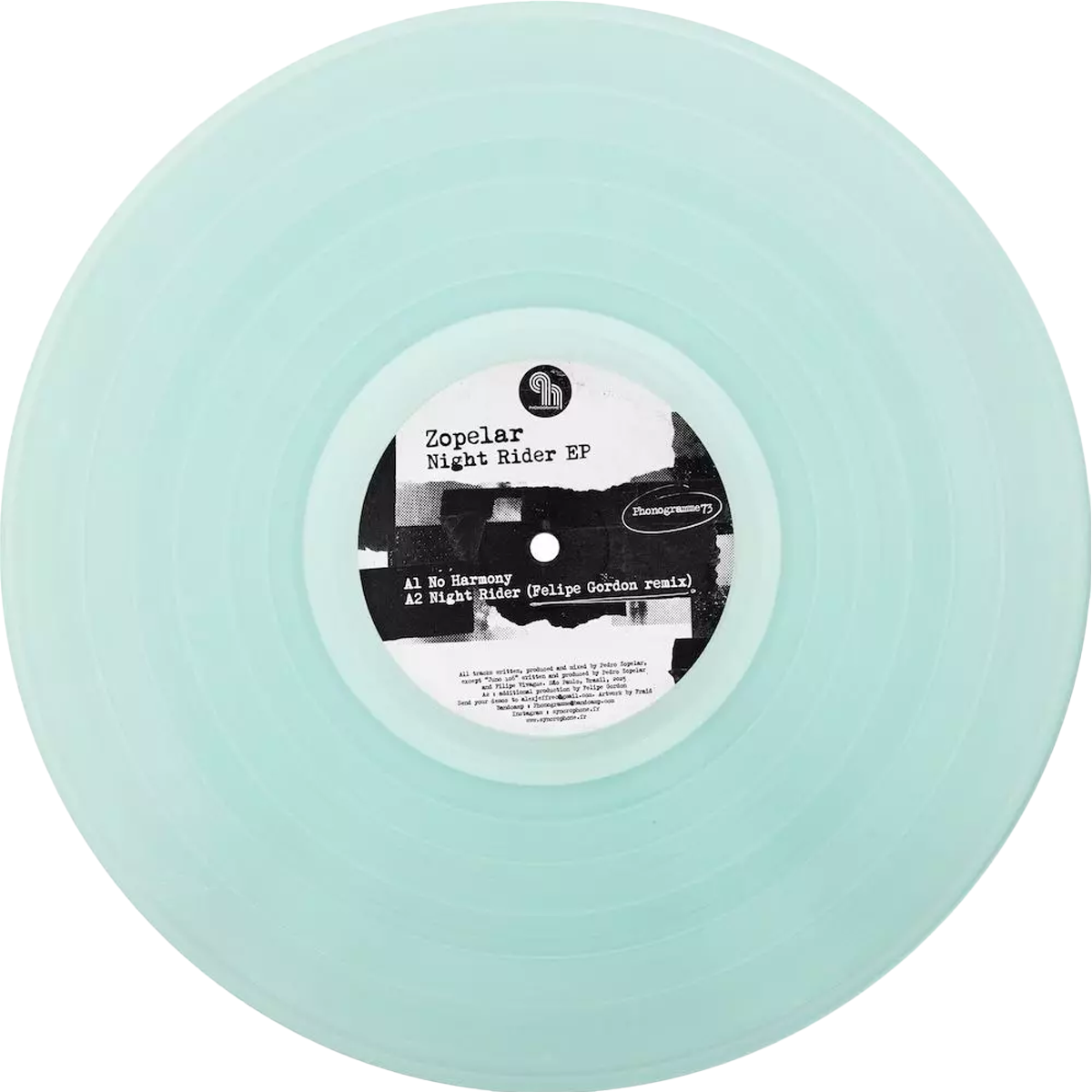 Zopelar - Night Rider EP 12" (2026, Transparent Light Blue Vinyl, Phonogramme)