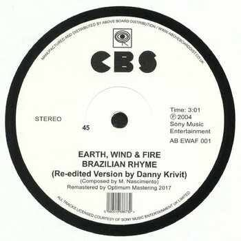 Earth, Wind & Fire ‎– Brazilian Rhyme / Runnin' (Danny Krivit Edit) 12" (2026 Repress, CBS)