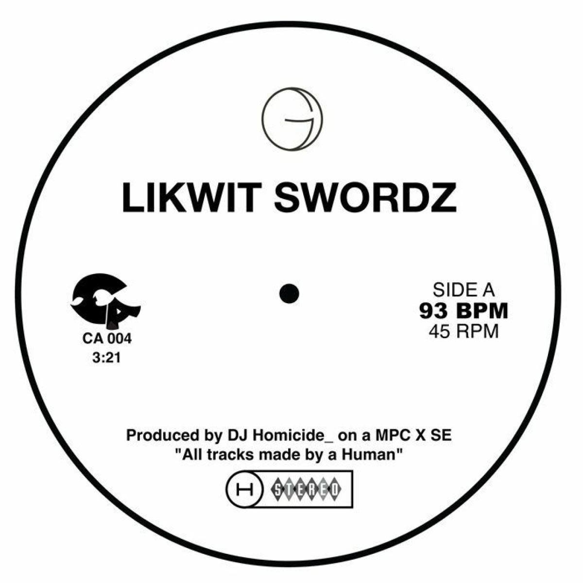DJ Homicide - Tracks Made By Humans 7" (2026, CA US)