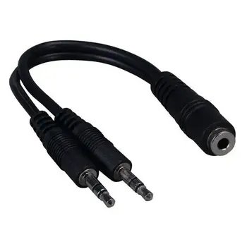 ETC 3.5mm AUX Female (Single) to 3.5mm AUX Male (PAIR) Headphone Splitter Audio Adaptor Y Cable 6inch