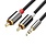 ETC RCA Dual (Male) x2 to 3.5mm Stereo AUX (Male) *Premium Audio CABLE (25ft.), Gold Plated