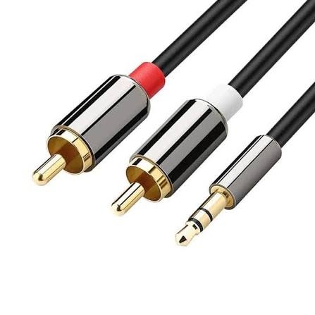 ETC RCA Dual (Male) x2 to 3.5mm Stereo AUX (Male) *Premium Audio CABLE (25ft.), Gold Plated